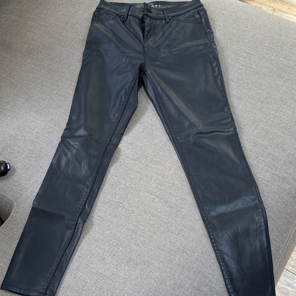 White House Black Market Blue Faux Leather Pants